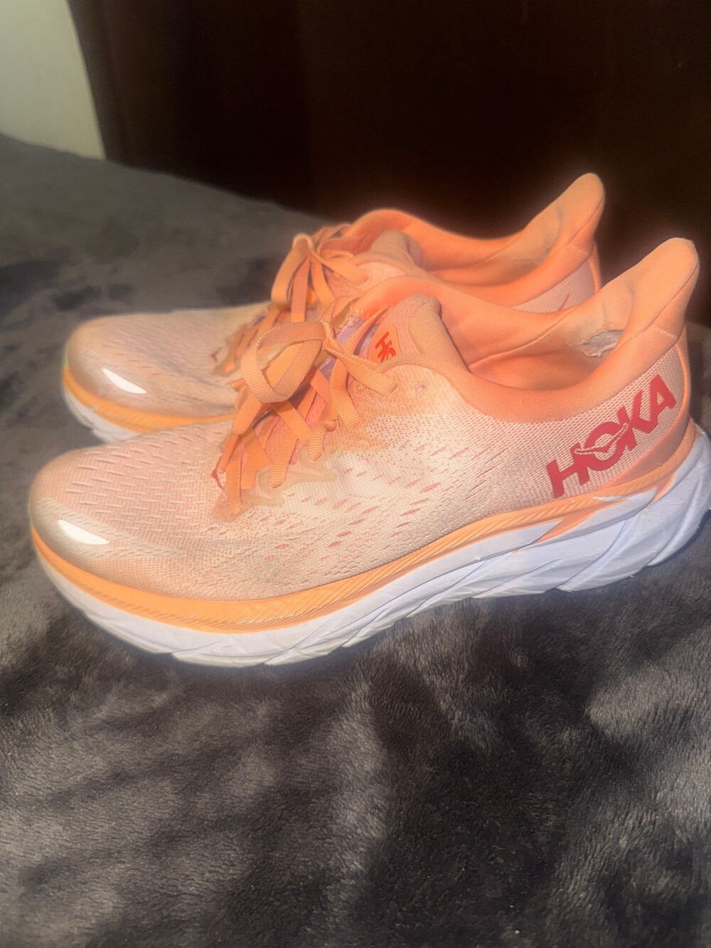 HOKA Running Shoes Size 8.5 Peach Mesh